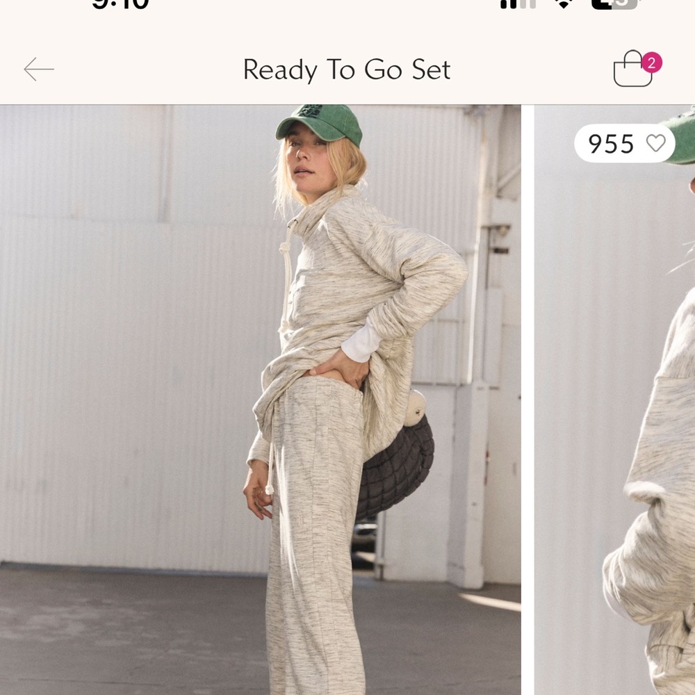 FP Movement by Free People Ready To Go Set in Cream
